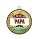 Pendentif Cabochon Argent - je suis un papa qui déchire