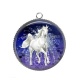 Pendentif Cabochon Argent - licorne