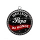 Pendentif Cabochon Argent -  meilleur papa du monde