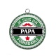 Pendentif Cabochon Argent - je suis un papa qui dechire