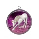 Pendentif Cabochon Argent - licorne