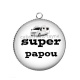 Pendentif Cabochon Argent - super papou