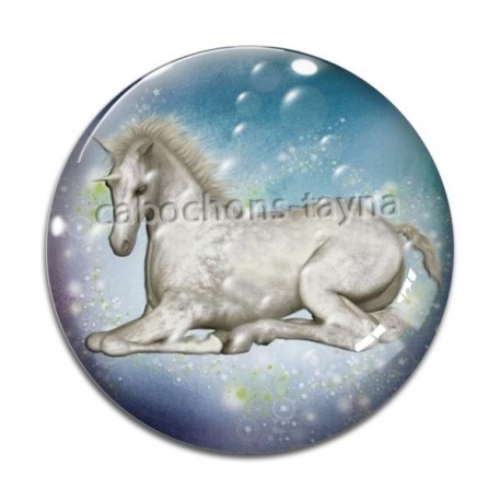 Cabochon Verre - licorne