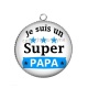 Pendentif Cabochon Argent - je suis un super papa