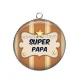 Pendentif Cabochon Argent - super papa