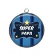 Pendentif Cabochon Argent - super papa