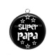 Pendentif Cabochon Argent - super papa