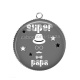 Pendentif Cabochon Argent - super papa
