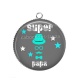 Pendentif Cabochon Argent - super papa