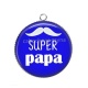 Pendentif Cabochon Argent - super papa