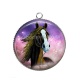 Pendentif Cabochon Argent - cheval