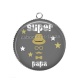 Pendentif Cabochon Argent - super papa