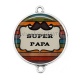 Connecteur Cabochon Argent - super papa