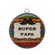 Pendentif Cabochon Argent - super papa
