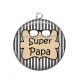 Pendentif Cabochon Argent - super papa