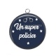 Pendentif Cabochon Argent - un super policier