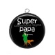Pendentif Cabochon Argent - super papa