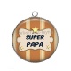 Pendentif Cabochon Argent - super papa