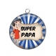 Pendentif Cabochon Argent - super papa