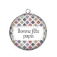 Pendentif Cabochon Argent - bonne fête papa