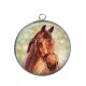 Pendentif Cabochon Argent - cheval