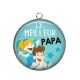 Pendentif Cabochon Argent - le meilleur papa