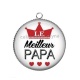 Pendentif Cabochon Argent - le meilleur papa
