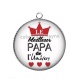 Pendentif Cabochon Argent - le meilleur papa