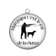 Pendentif Cabochon Argent - mon papa c'est le roi de la chasse