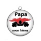 Pendentif Cabochon Argent - papa héros