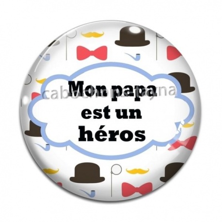 Cabochon Verre - papa héros