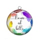 Pendentif Cabochon Argent - la vie est belle