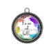 Pendentif Cabochon Argent - la vie est belle