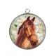 Pendentif Cabochon Argent - cheval