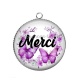 Pendentif Cabochon Argent - merci