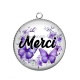 Pendentif Cabochon Argent - merci