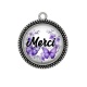 Pendentif Cabochon Argent - merci
