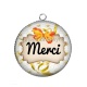 Pendentif Cabochon Argent - merci