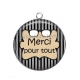 Pendentif Cabochon Argent - merci pour tout