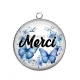 Pendentif Cabochon Argent - merci