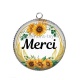 Pendentif Cabochon Argent - merci
