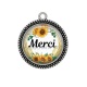 Pendentif Cabochon Argent - merci