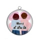 Pendentif Cabochon Argent - merci d'être là