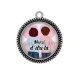 Pendentif Cabochon Argent - merci d'être là