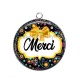 Pendentif Cabochon Argent - merci