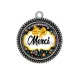 Pendentif Cabochon Argent - merci