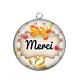 Pendentif Cabochon Argent - merci
