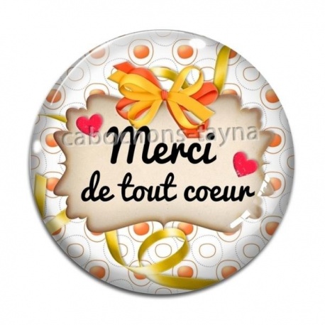 Cabochon Verre - merci de tout coeur
