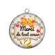 Pendentif Cabochon Argent - merci de tout coeur