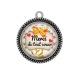 Pendentif Cabochon Argent - merci de tout coeur
